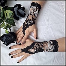 Rukavice - Čipkové gotické rukavičky - 16449918_