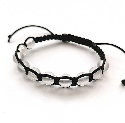 Náramky - Náramok - pletený ruženec  (čierna) - 16451259_