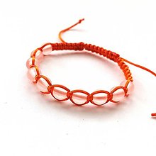Náramky - Náramok - pletený ruženec  (oranžová) - 16451237_