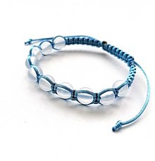 Náramky - Náramok - pletený ruženec  (modrá svetlá) - 16451254_