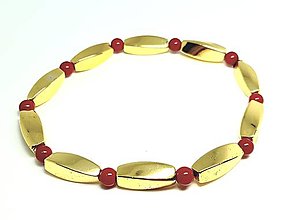 Náramky - Dámsky náramok zlatý hematit a jadeit - 16449791_