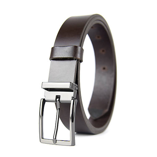 Opasky - Unisex kožený opasok PANEL, 3.3cm šírka, farba podľa výberu (Hnedá) - 16449708_