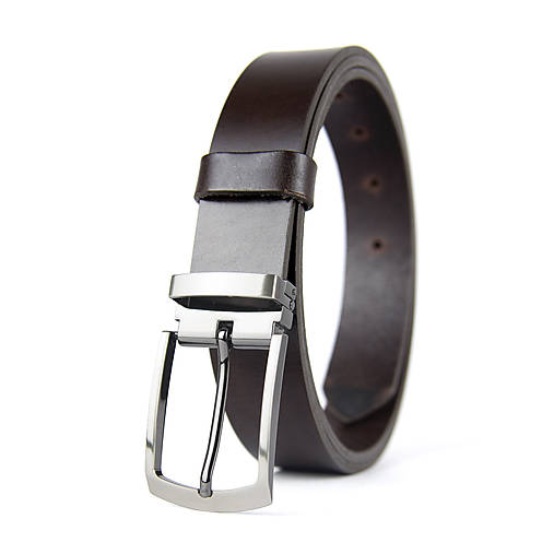 Opasky - Unisex kožený opasok GUN RIDE, 3.3cm šírka, farba podľa výberu (Hnedá) - 16449944_