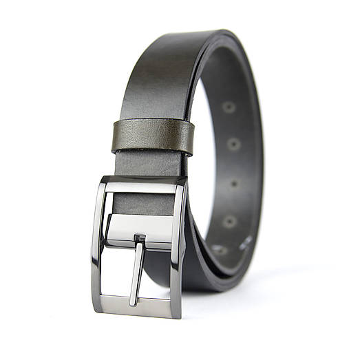 Opasky - Unisex kožený opasok FREEDOM, 3.3cm šírka, farba podľa výberu (Zelená) - 16450344_