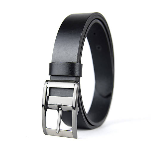 Opasky - Unisex kožený opasok FREEDOM, 3.3cm šírka, farba podľa výberu (Čierna) - 16450346_
