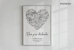 Obrazy - Mapa prvého stretnutia - personalizovaný obraz (plagát 29,7x42cm (A3)) - 16450553_