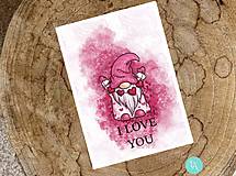 Papiernictvo - I Love You - Pohľadnica z kráľovstva gnómov - 16452144_