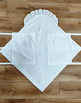 Detský textil -  Biela šnurovacia zavinovačka na každý deň s jedným volánom - A3 (Obliečka) - 16450870_