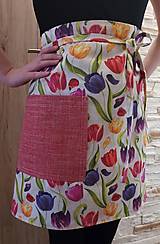 Iné oblečenie - Dámska zástera,,pestrofarebné tulipány" - 16455332_