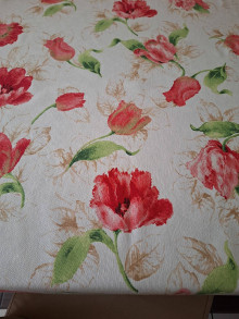 Úžitkový textil - Obrus s veľkými tulipánmi /180 cm x 130 cm/ - 16453951_