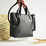 Kabelky - Kožená taška Tote bag City Mini (black) - 16452745_