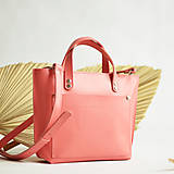 Kabelky - Kožená taška Tote bag City Mini (coral pink) - 16452931_