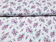 Textil - Lila kytičky š. 150cm - 16455269_