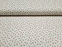 Textil - Béžové kvietky so stonkami bavlna š. 150cm - 16455349_