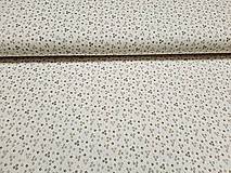 Textil - Béžové drobné kvietky na bielom š. 150cm - 16455354_
