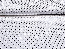 Textil - Oceľovo sivé guľky 3mm na bielom bavlna š. 150cm - 16455382_