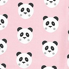 Textil - Ružové pandy bavlna š. 150cm - 16454804_