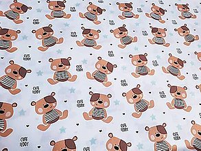 Textil - Béžové medvedíky bavlna š. 150cm - 16455328_