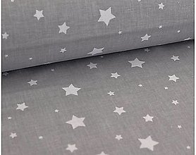 Textil - Sivé drobné hviezdičky š. 150cm - 16455362_