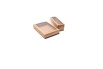 Obalový materiál - Darčeková krabica s priehľadným vekom - 200x200x100 mm - 16452599_