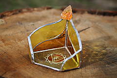 Svietidlá - Čakrový svietnik, 3 čakra solar plexu s kryštálom citrínu - 16454137_