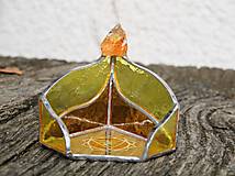 Svietidlá - Čakrový svietnik, 3 čakra solar plexu s kryštálom citrínu - 16454139_