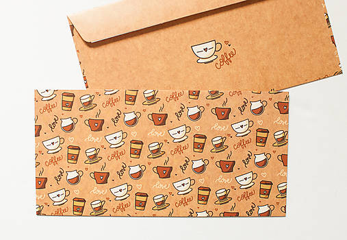 Papier - Obálka DL - "coffee" - 16455266_