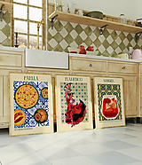 Obrazy - Set 3 moderných obrazov, moderná kuchyňa, dekorácia do kuchyne, farebný obraz - 16454587_