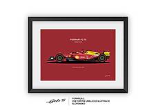 Grafika - Plagát F1 - Ferrari F1-75 (Italian GP Livery)- Charles Leclerc  | Limitovaná edícia (Bordová) - 16453598_