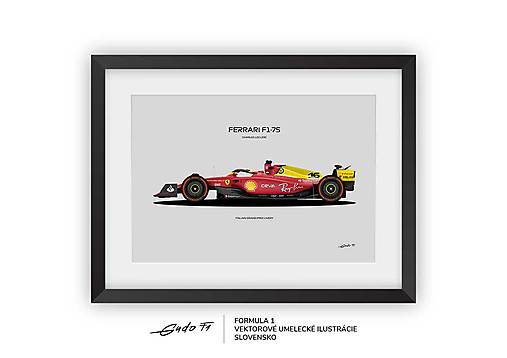Plagát F1 - Ferrari F1-75 (Italian GP Livery)- Charles Leclerc  | Limitovaná edícia (Strieborná)