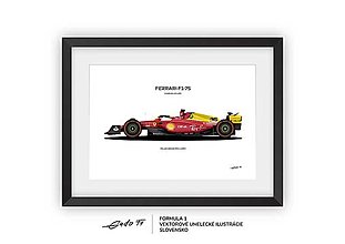 Grafika - Plagát F1 - Ferrari F1-75 (Italian GP Livery)- Charles Leclerc  | Limitovaná edícia (Biela) - 16453595_