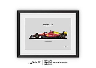 Grafika - Plagát F1 - Ferrari F1-75 (Italian GP Livery)- Charles Leclerc  | Limitovaná edícia (Strieborná) - 16453596_