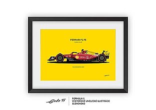 Grafika - Plagát F1 - Ferrari F1-75 (Italian GP Livery)- Charles Leclerc  | Limitovaná edícia (Žltá) - 16453597_