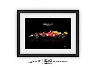 Grafika - Plagát F1 - Ferrari F1-75 (Italian GP Livery)- Charles Leclerc  | Limitovaná edícia (Čierna) - 16453600_