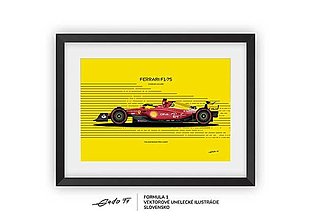 Grafika - Plagát F1 - Ferrari F1-75 (Italian GP Livery)- Charles Leclerc  | Limitovaná edícia (Žltá) - 16453601_