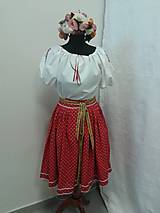 Sukne - Modrotlačová sukňa s mašľou (48 - 56 - Červená) - 16452597_