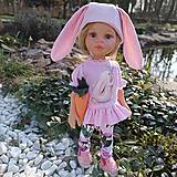 Hračky - Ružové zajkovské oblečenie pre bábiku Paola reina 32 cm - 16458259_