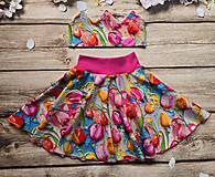 Detské oblečenie - Detská točivá sukňa - 3D tulipány - 16456662_