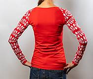Topy, tričká, tielka - Tričko červené bio raglán - 16458098_