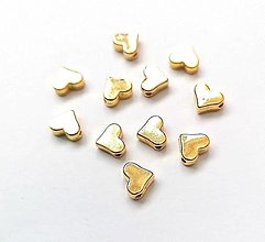 Korálky - Kovová korálka "srdce" 6 mm - zlatá - 16458111_