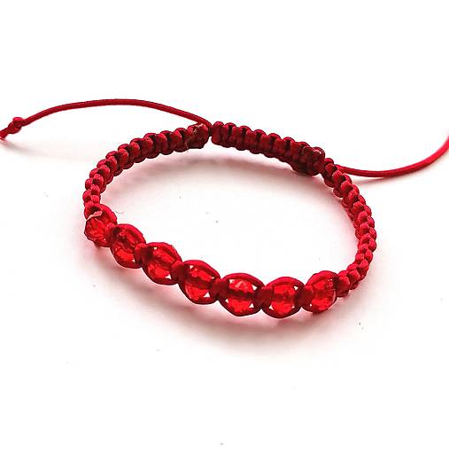 Detské doplnky - Detské shamballa náramky (červená) - 16457011_