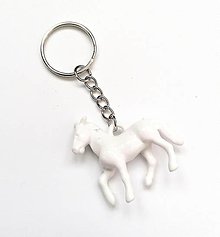 Kľúčenky - Kľúčenky detské - kôň  (biela) - 16457104_