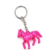 Kľúčenky - Kľúčenky detské - kôň  (ružová) - 16457122_