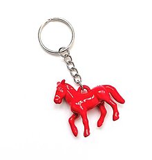 Kľúčenky - Kľúčenky detské - kôň  (červená) - 16457136_