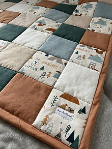 Detský textil - Patchwork hracia deka, Indiánske leto, 100x100cm - 16456830_
