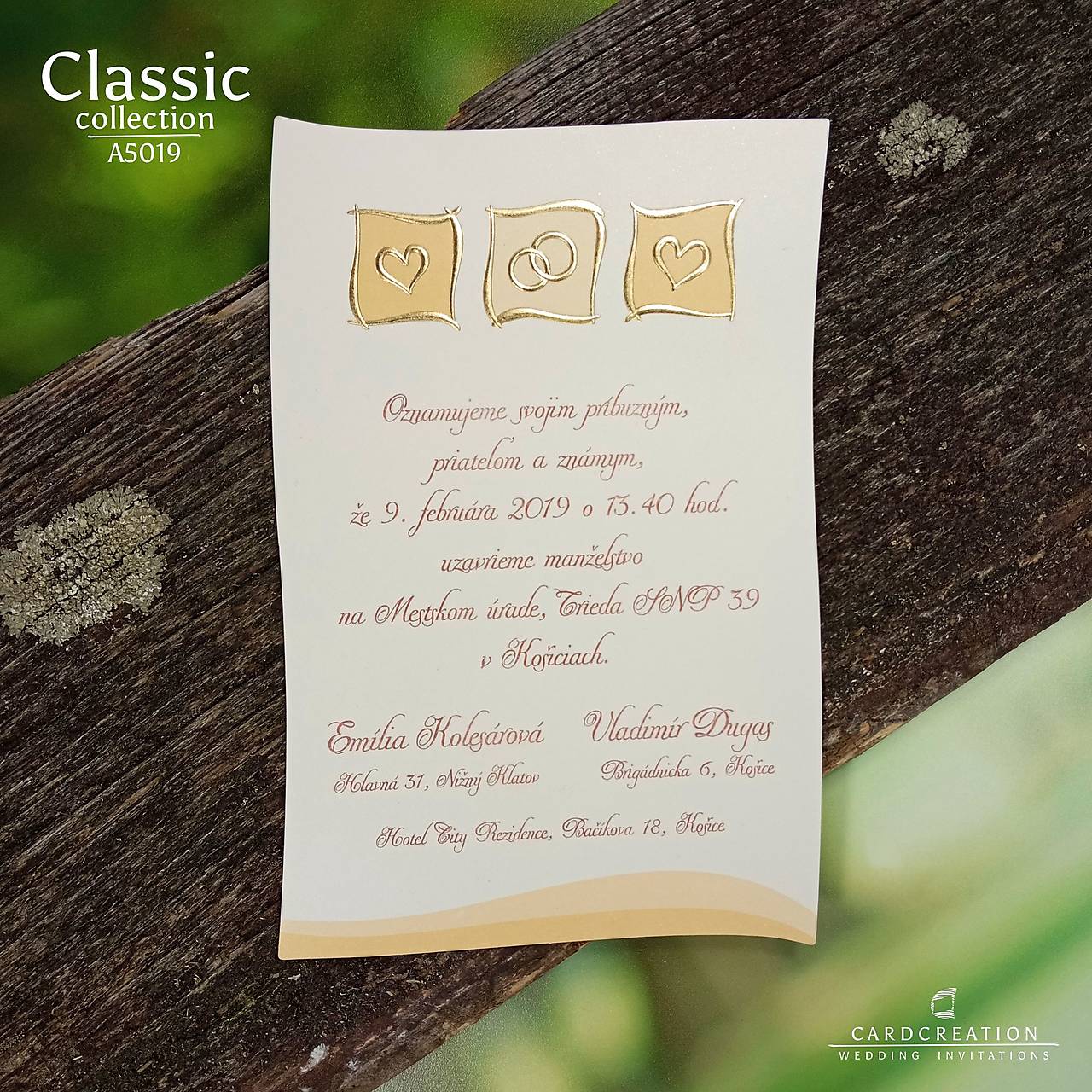 Svadobné oznámenia A5019