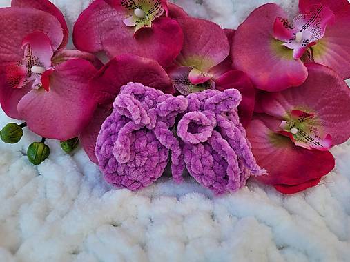 Detské doplnky - Háčkované rukavičky pre bábätko, novorodenca (fialovo-ružová (novorodenec)) - 16457376_