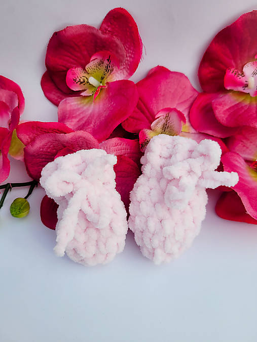 Detské doplnky - Háčkované rukavičky pre bábätko, novorodenca (baby ružová (novorodenec)) - 16457399_