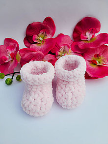 Detské topánky - Háčkované topánočky pre bábätko, novorodenca (baby ružová (novorodenec)) - 16457411_