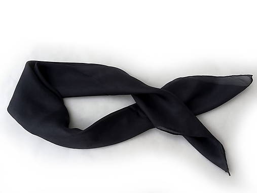 Šatky -  "little black" hodvábná šatka skladom - 16457544_
